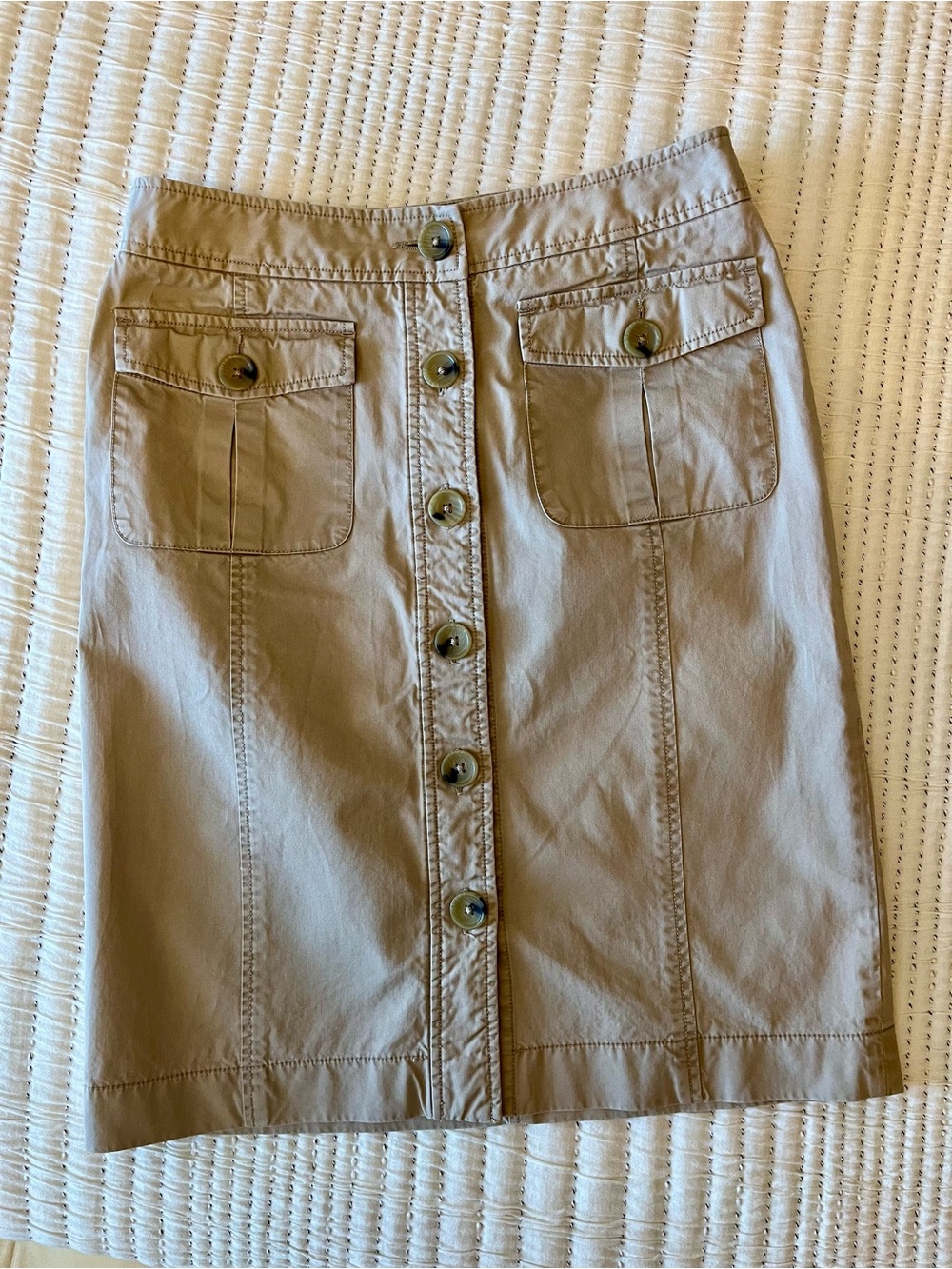Banana Republic Button-Front Khaki Utility Skirt